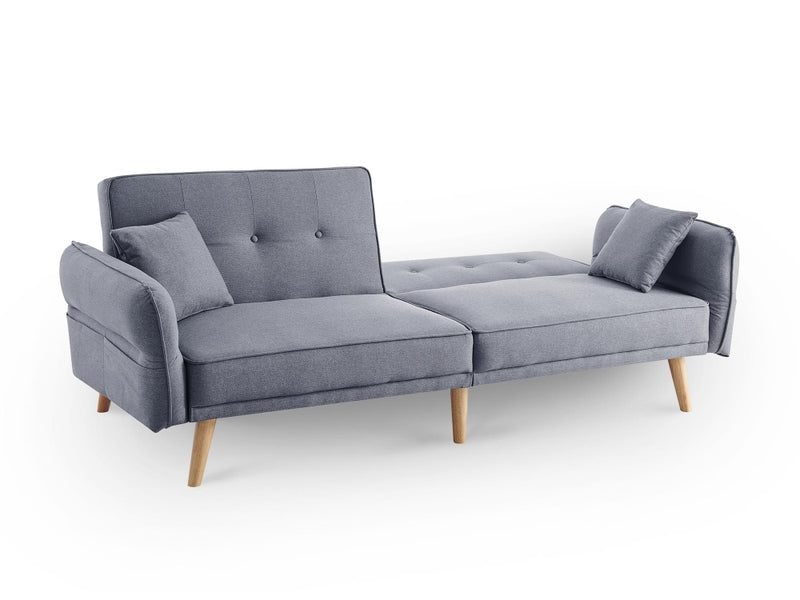 Rozkładana sofa clic-clac do okazjonalnego spania DECO IN PARIS szara