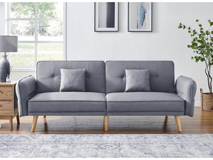 Rozkładana sofa clic-clac do okazjonalnego spania DECO IN PARIS szara
