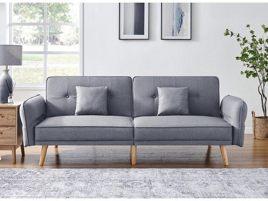 Rozkładana sofa clic-clac do okazjonalnego spania DECO IN PARIS szara