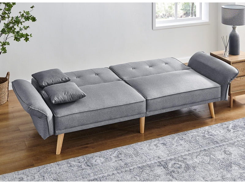 Rozkładana sofa clic-clac do okazjonalnego spania DECO IN PARIS szara