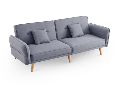 Rozkładana sofa clic-clac do okazjonalnego spania DECO IN PARIS szara