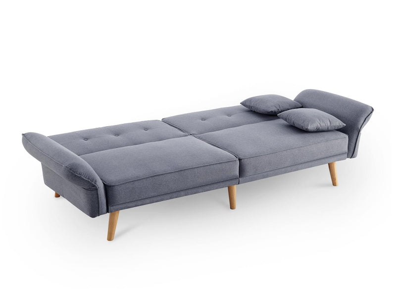 Rozkładana sofa clic-clac do okazjonalnego spania DECO IN PARIS szara